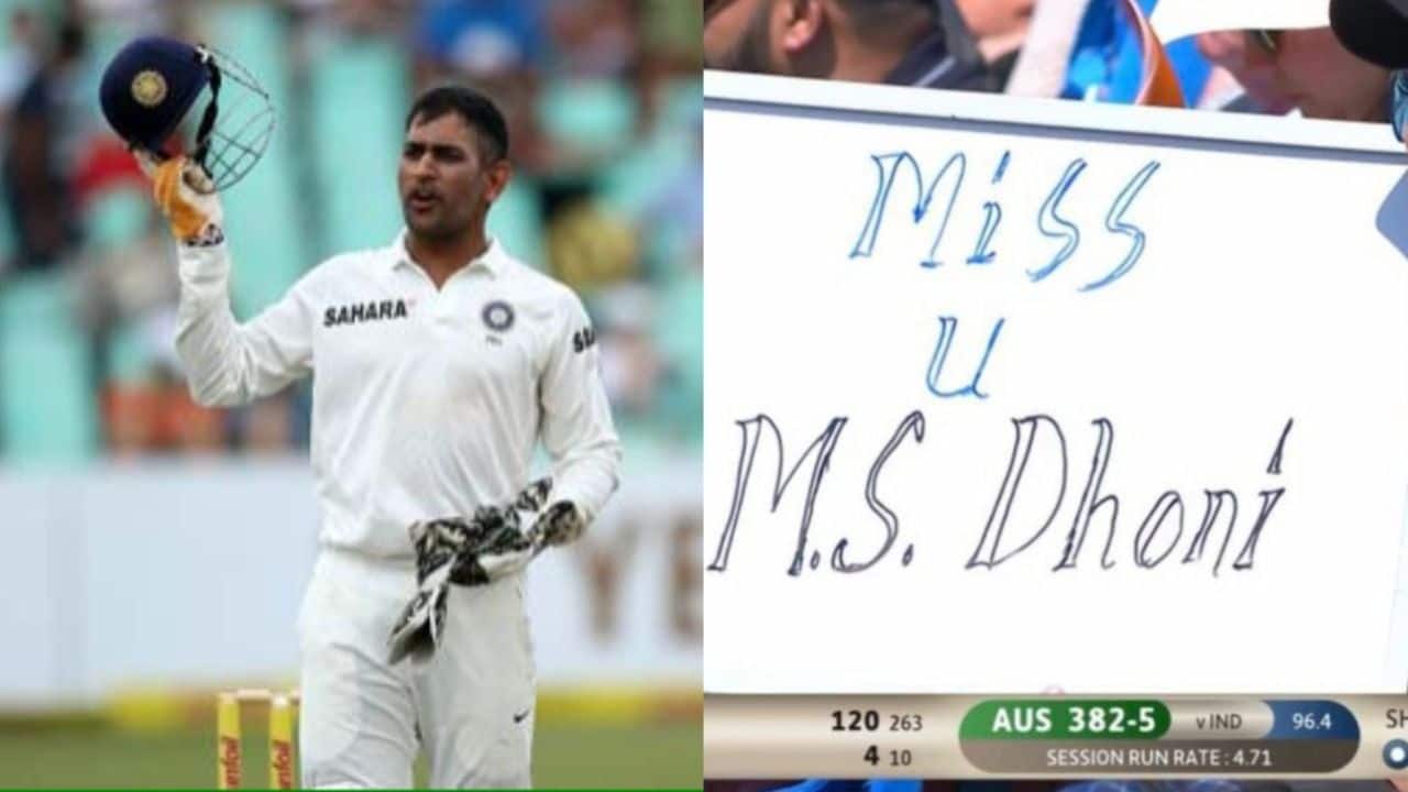 IND vs AUS: Fan Spotted With 'Miss You MS Dhoni' Placard During WTC Final 2023